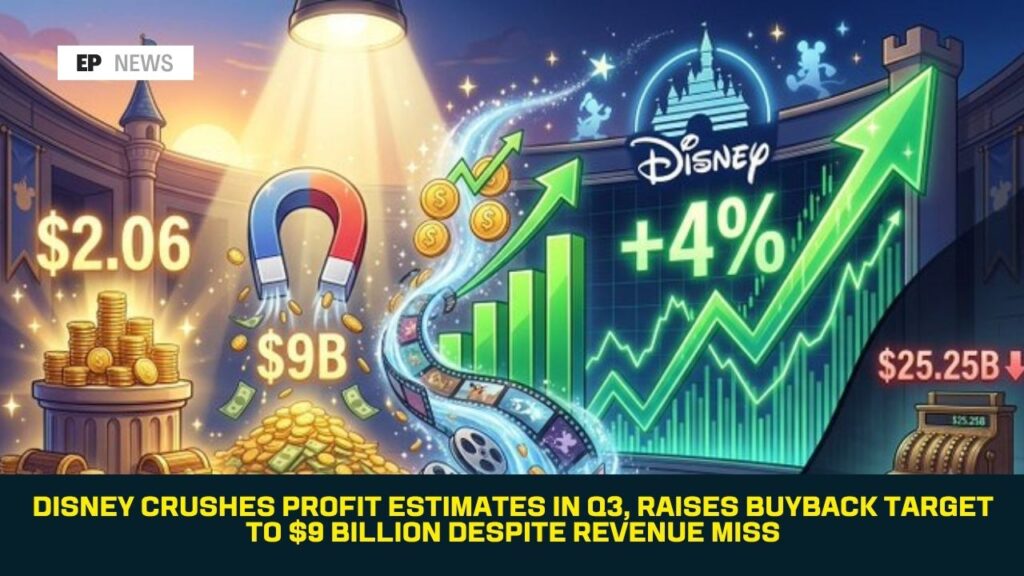 Disney Crushes Profit Estimates in Q3, Raises Buyback Target to $9 Billion Despite Revenue Miss